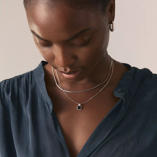 The Black Onyx Necklace Set | Sterling Silver, Silver Plated Necklace Sets Missoma 