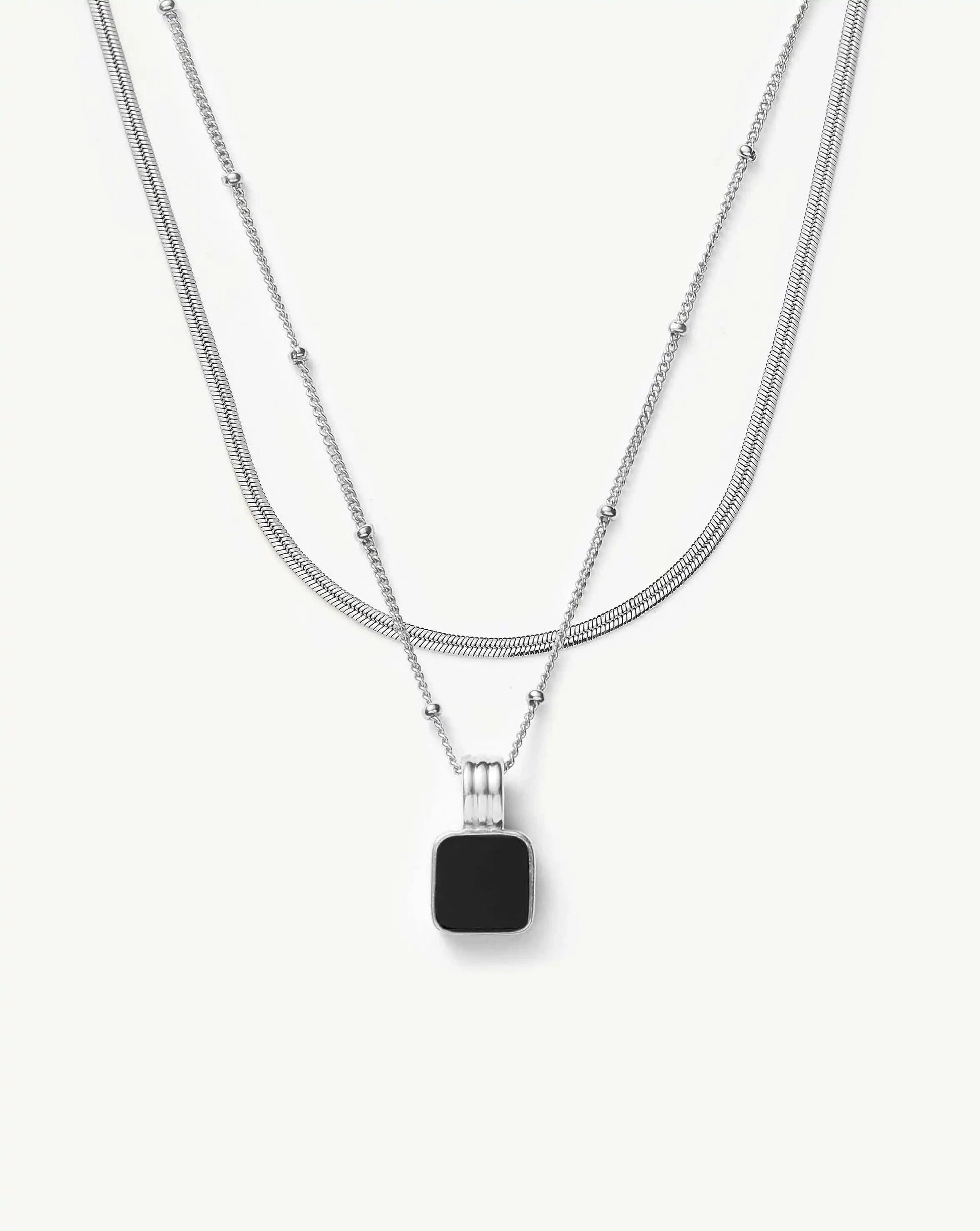 The Black Onyx Necklace Set | Sterling Silver, Silver Plated Necklace Sets Missoma 