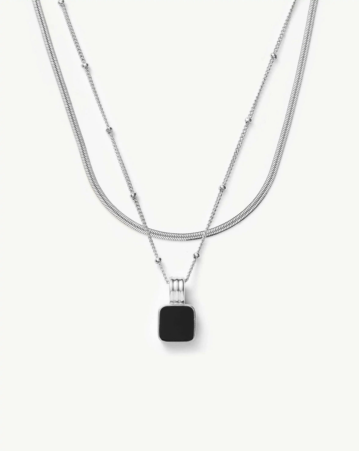 The Black Onyx Necklace Set | Sterling Silver, Silver Plated Necklace Sets Missoma 