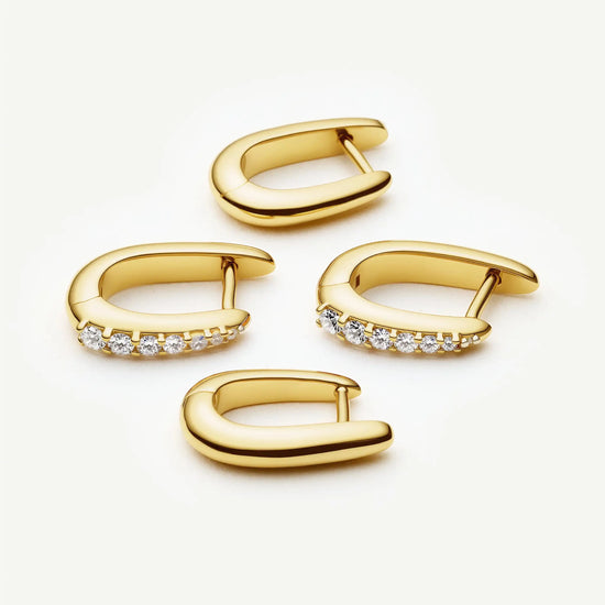The Daily Huggie Set | Gold/Cubic Zirconia Earring Sets Missoma 