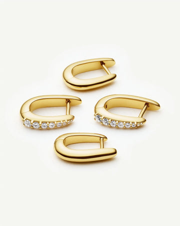 The Daily Huggie Set | Gold/Cubic Zirconia Earring Sets Missoma 