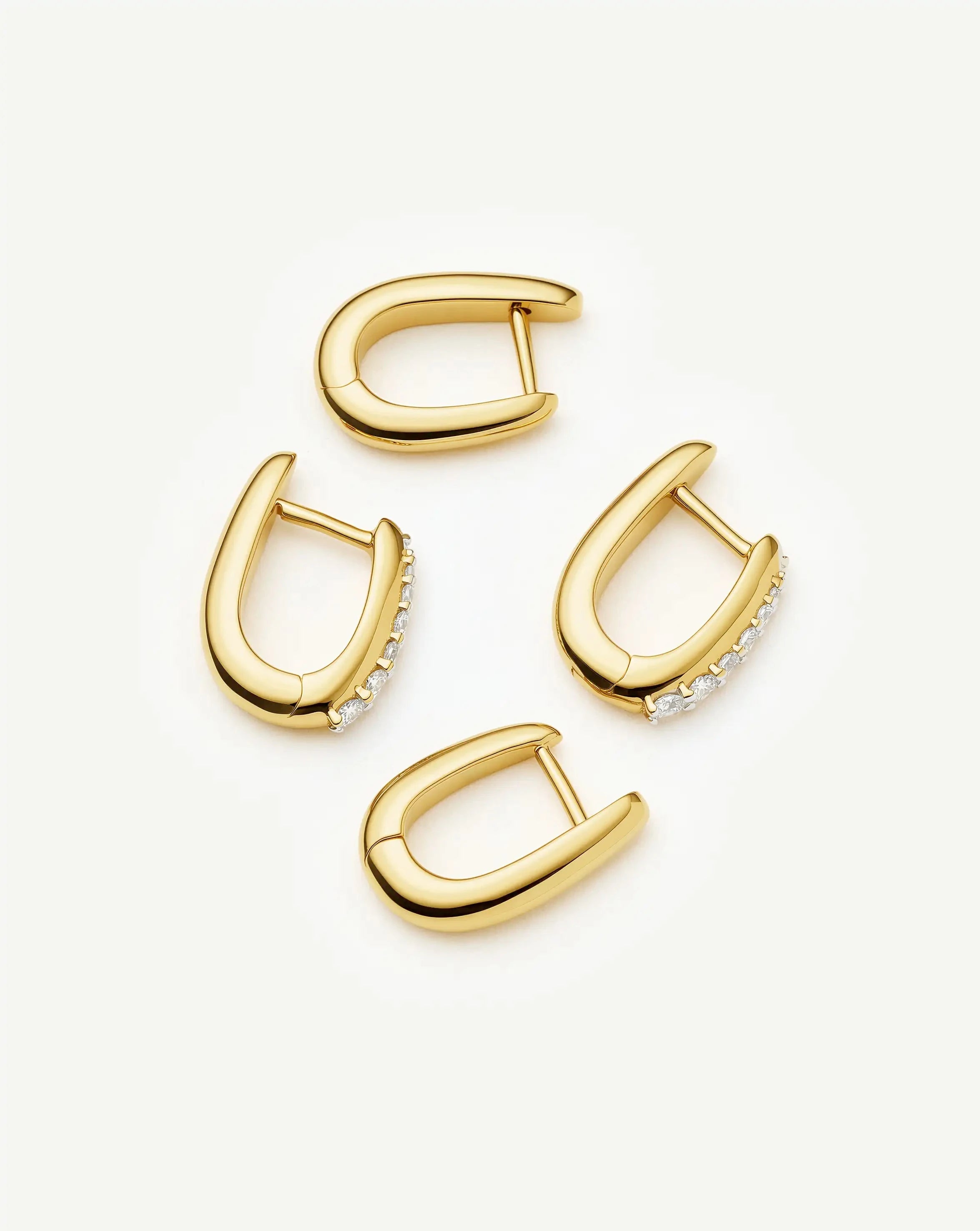 The Daily Huggie Set | Gold/Cubic Zirconia Earring Sets Missoma 