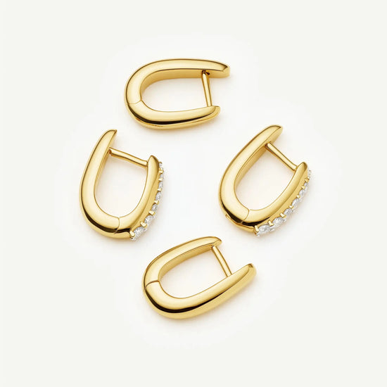 The Daily Huggie Set | Gold/Cubic Zirconia Earring Sets Missoma 