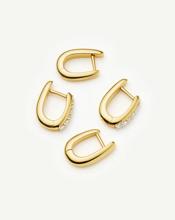 The Daily Huggie Set | Gold/Cubic Zirconia Earring Sets Missoma 