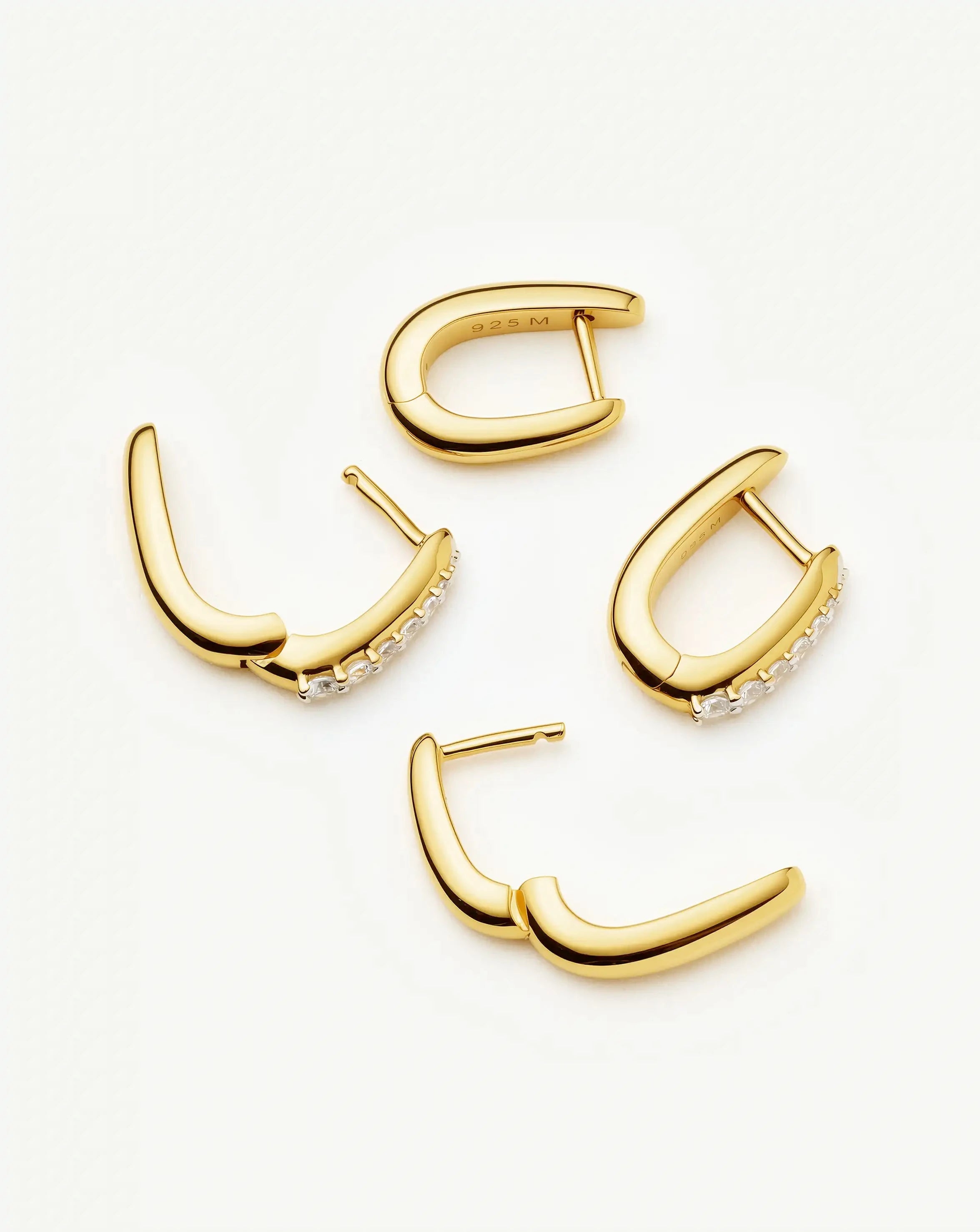 The Daily Huggie Set | Gold/Cubic Zirconia Earring Sets Missoma 