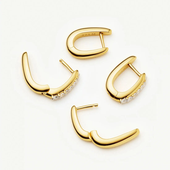 The Daily Huggie Set | Gold/Cubic Zirconia Earring Sets Missoma 
