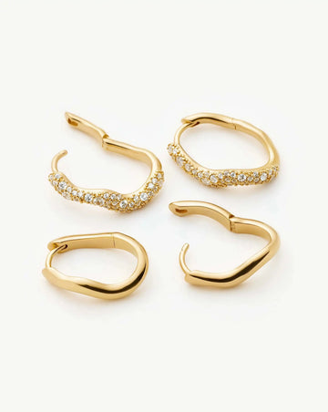 The Day-to-Night Hoop Set | 18ct Gold Plated/Cubic Zirconia Earring Sets Missoma 