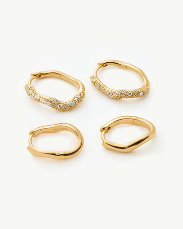 The Day-to-Night Hoop Set | 18ct Gold Plated/Cubic Zirconia Earring Sets Missoma 