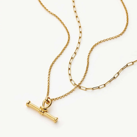 The Founder T-bar Necklace Set | 18ct Gold Plated Necklace Sets Missoma 