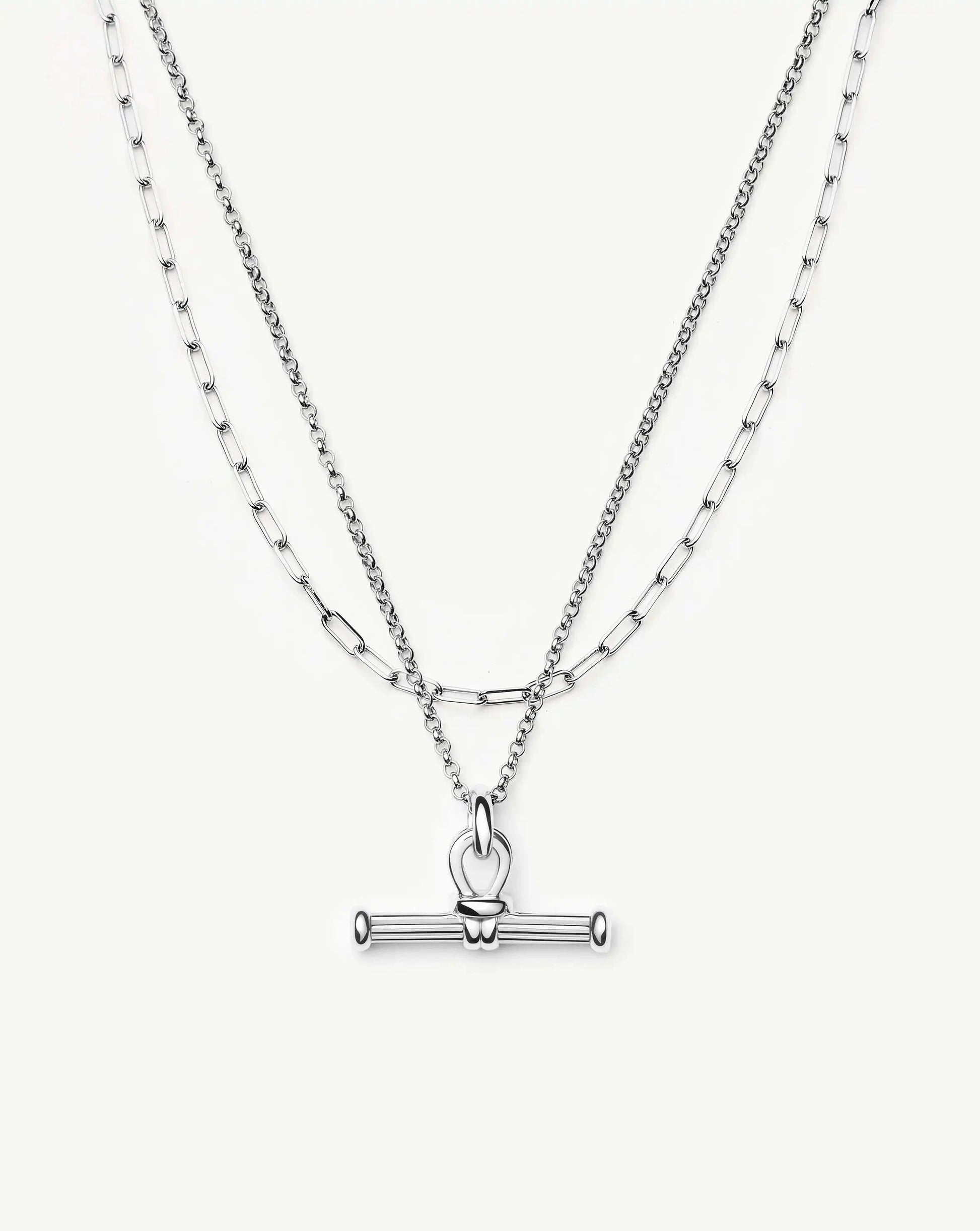 The Founder T-bar Necklace Set | Silver Plated Necklace Sets Missoma 