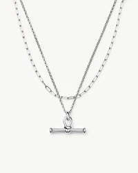 The Founder T-bar Necklace Set | Silver Plated Necklace Sets Missoma 