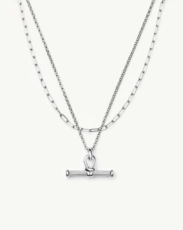 The Founder T-bar Necklace Set | Silver Plated Necklace Sets Missoma 