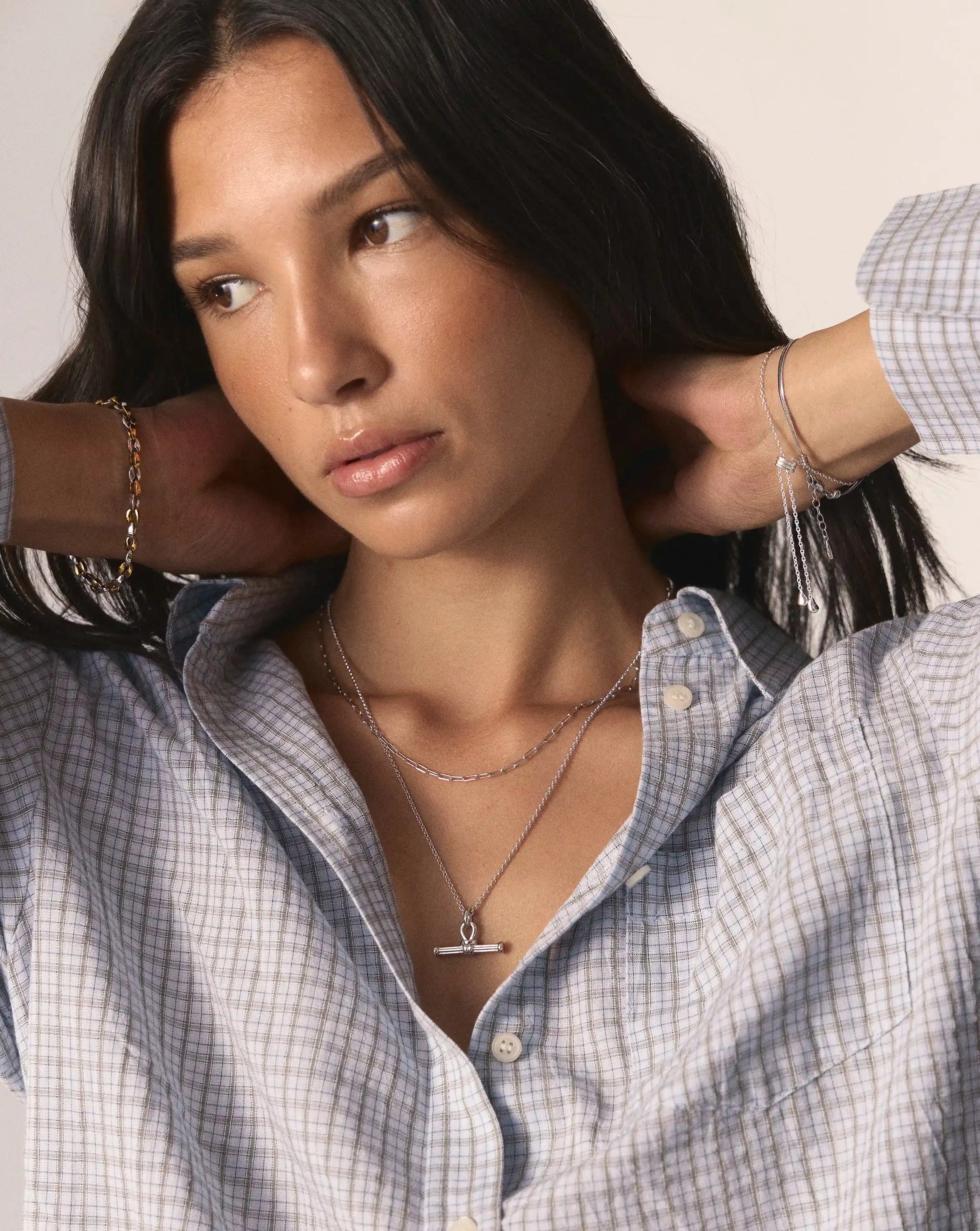 The Founder T-bar Necklace Set | Silver Plated Necklace Sets Missoma 
