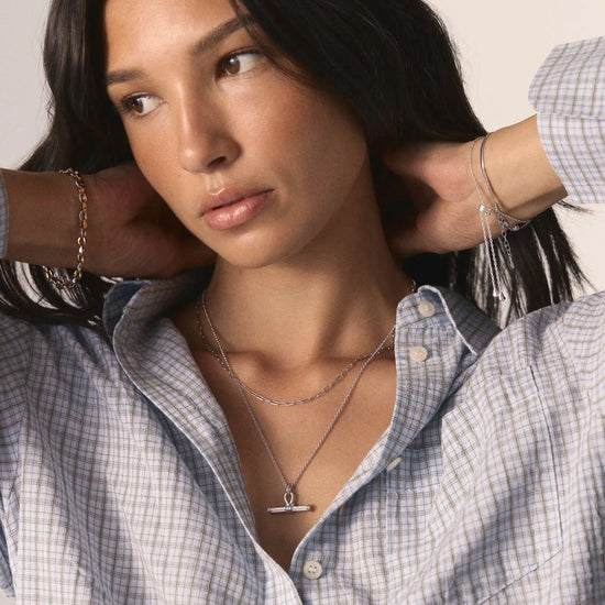 The Founder T-bar Necklace Set | Silver Plated Necklace Sets Missoma 