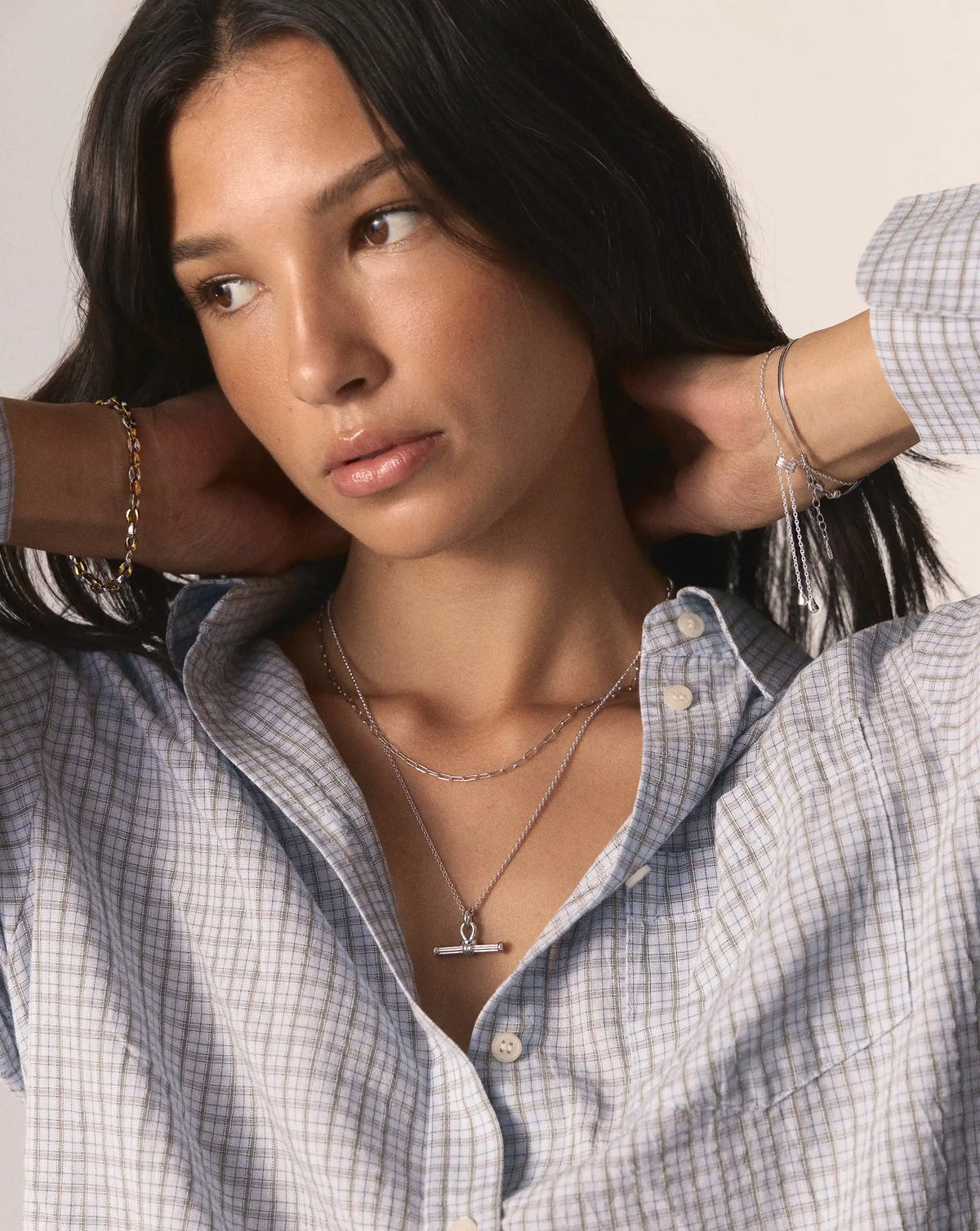 The Founder T-bar Necklace Set | Silver Plated Necklace Sets Missoma 