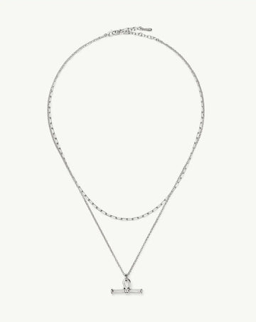 The Founder T-bar Necklace Set | Silver Plated Necklace Sets Missoma 