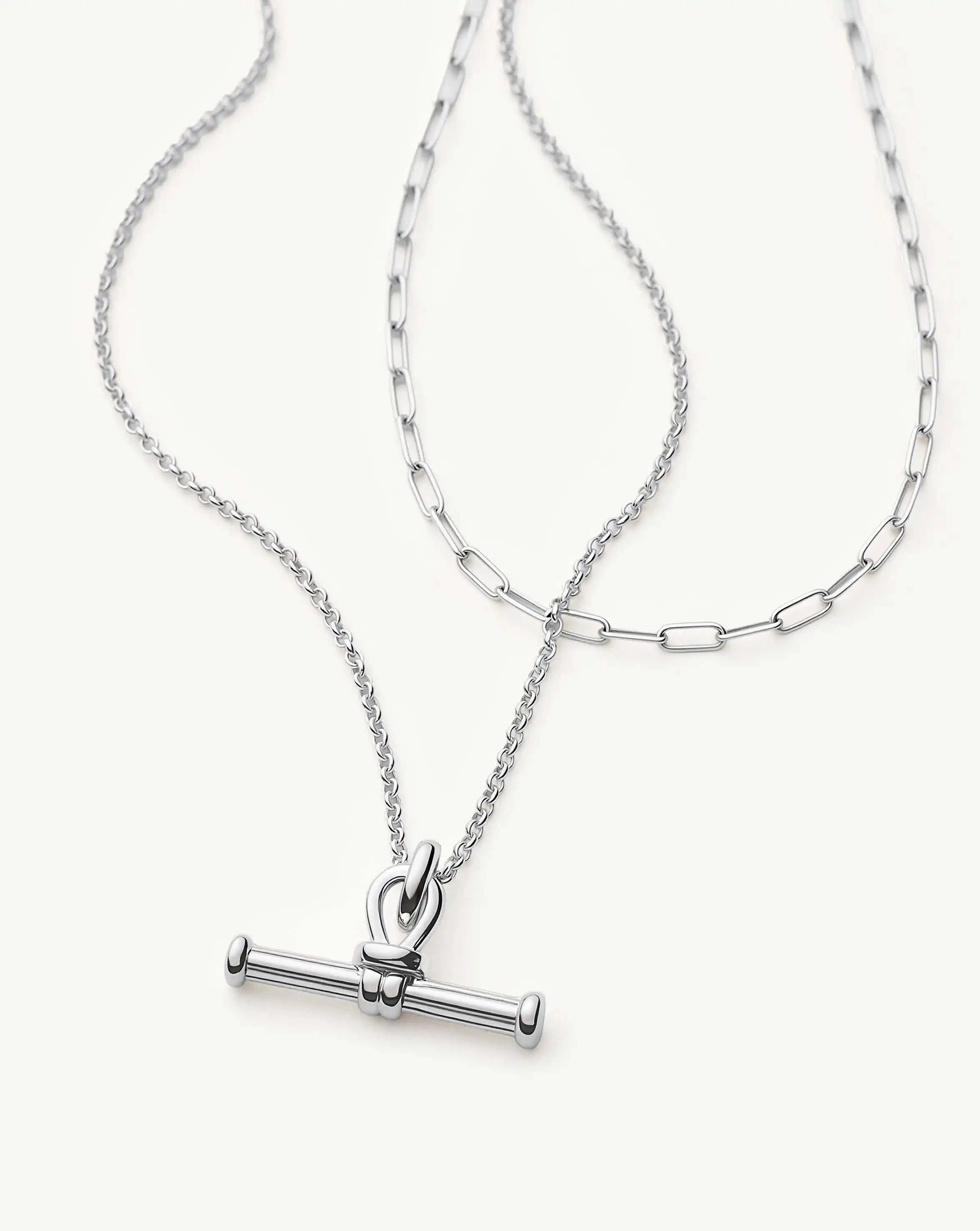 The Founder T-bar Necklace Set | Silver Plated Necklace Sets Missoma 