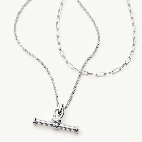 The Founder T-bar Necklace Set | Silver Plated Necklace Sets Missoma 