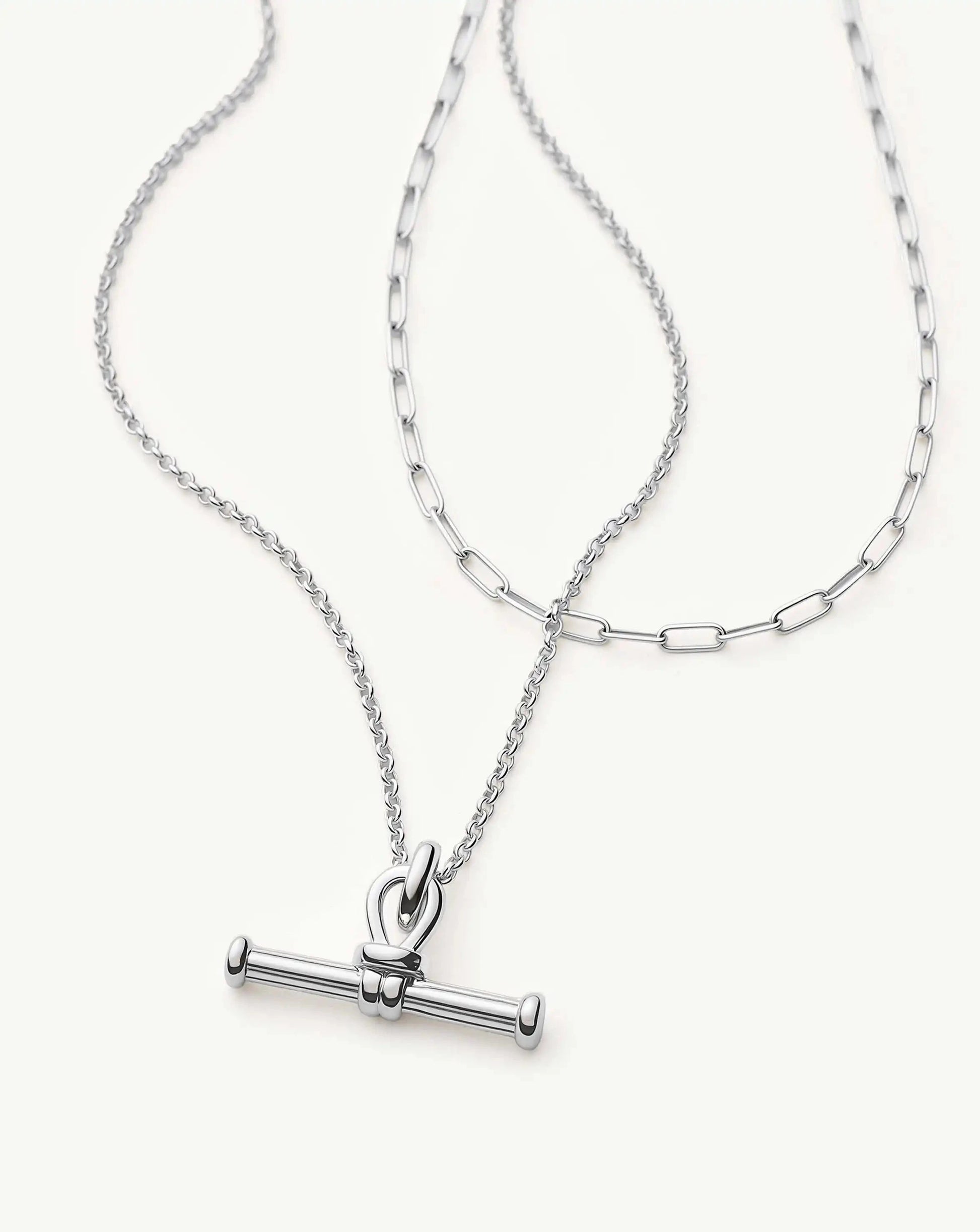 The Founder T-bar Necklace Set | Silver Plated Necklace Sets Missoma 
