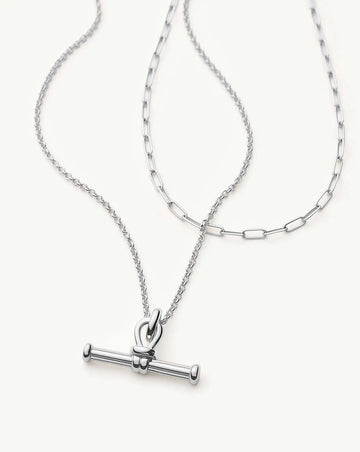 The Founder T-bar Necklace Set | Silver Plated Necklace Sets Missoma 