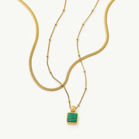 The Malachite Necklace Set | 18ct Gold Vermeil, 18ct Gold Plated Necklace Sets Missoma 