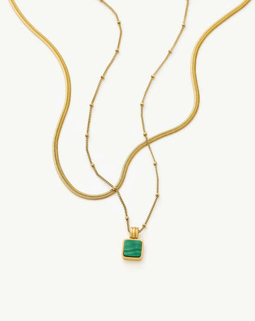 The Malachite Necklace Set | 18ct Gold Vermeil, 18ct Gold Plated Necklace Sets Missoma 