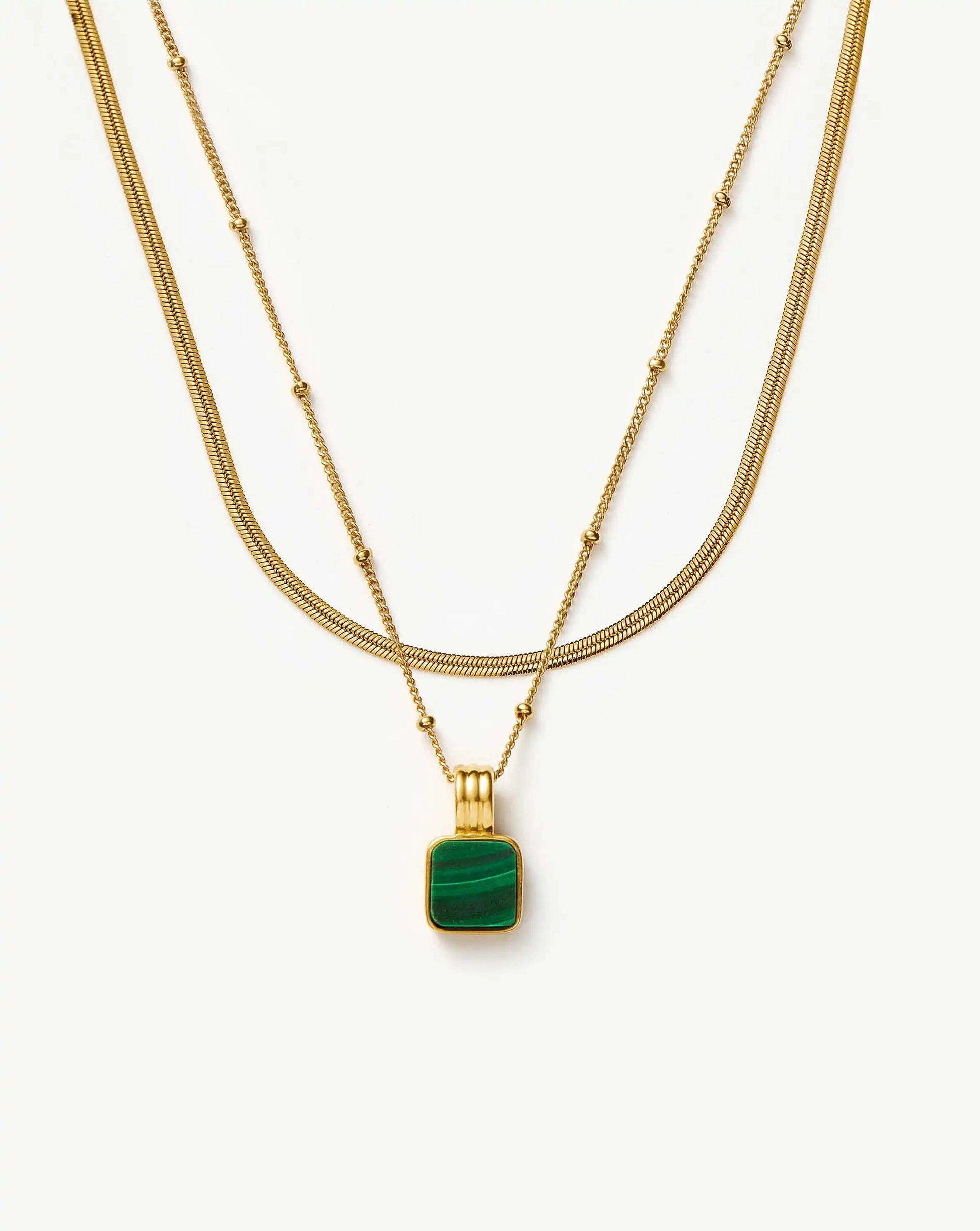 The Malachite Necklace Set | 18ct Gold Vermeil, 18ct Gold Plated Necklace Sets Missoma 