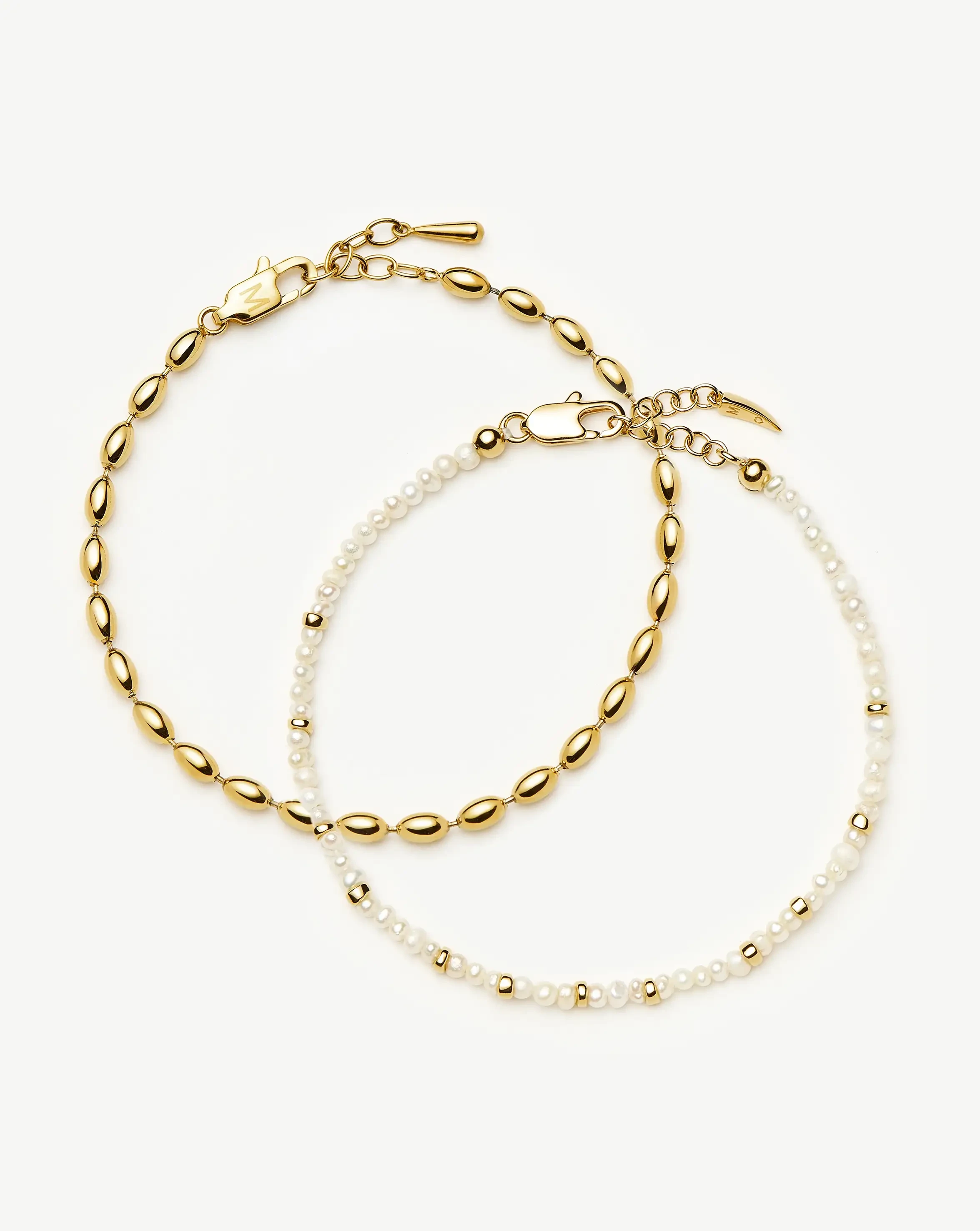 The Pearl-fect Bracelet Set | 18ct Gold Plated Bracelets Missoma 