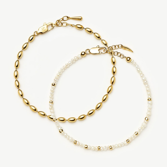 The Pearl-fect Bracelet Set | 18ct Gold Plated Bracelets Missoma 