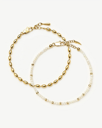 The Pearl-fect Bracelet Set | 18ct Gold Plated Bracelets Missoma 