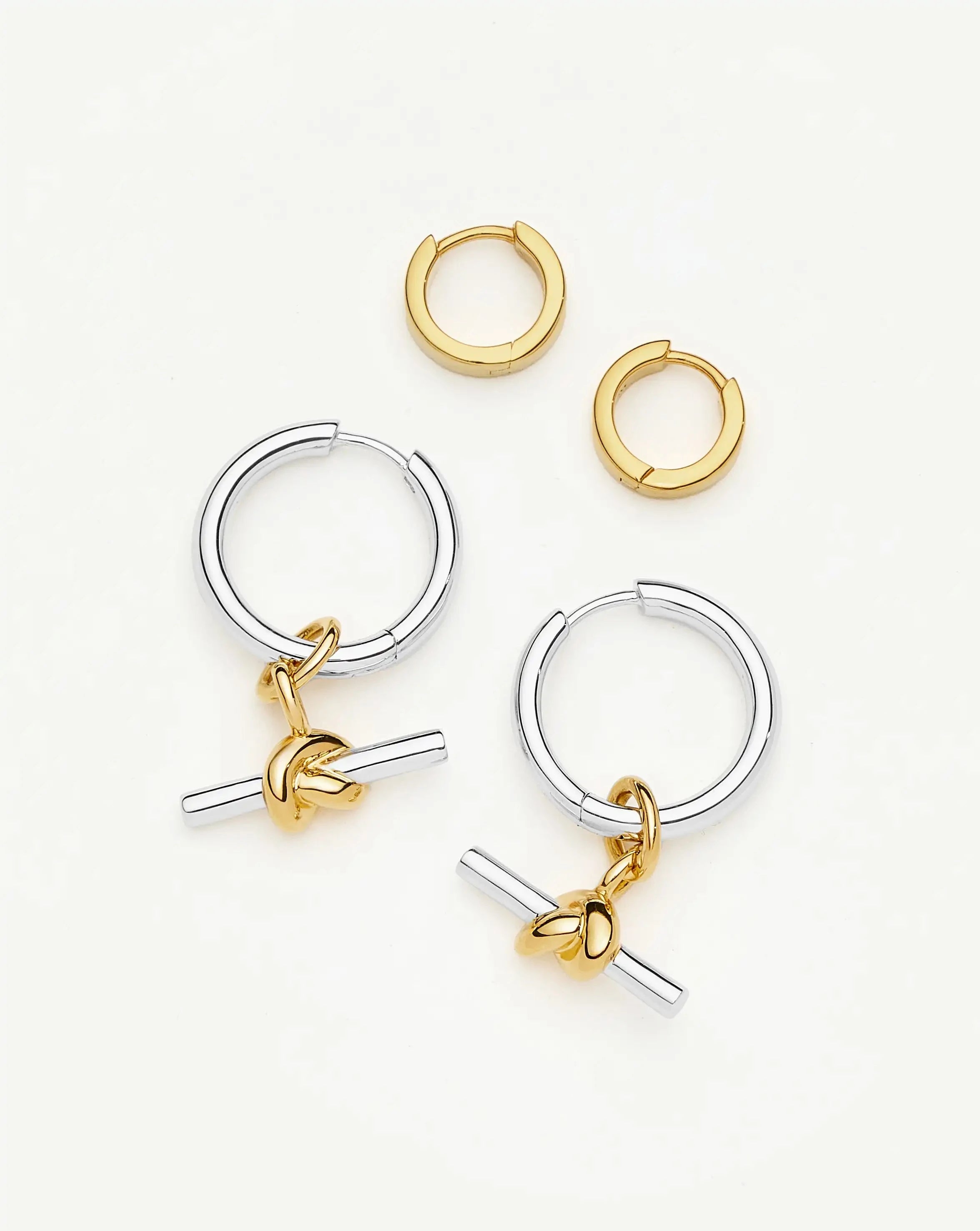 The T-Bar Earring Set | 18ct Gold Plated, Silver Plating on Brass Earrings Set Missoma 