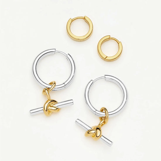 The T-Bar Earring Set | 18ct Gold Plated, Silver Plating on Brass Earrings Set Missoma 