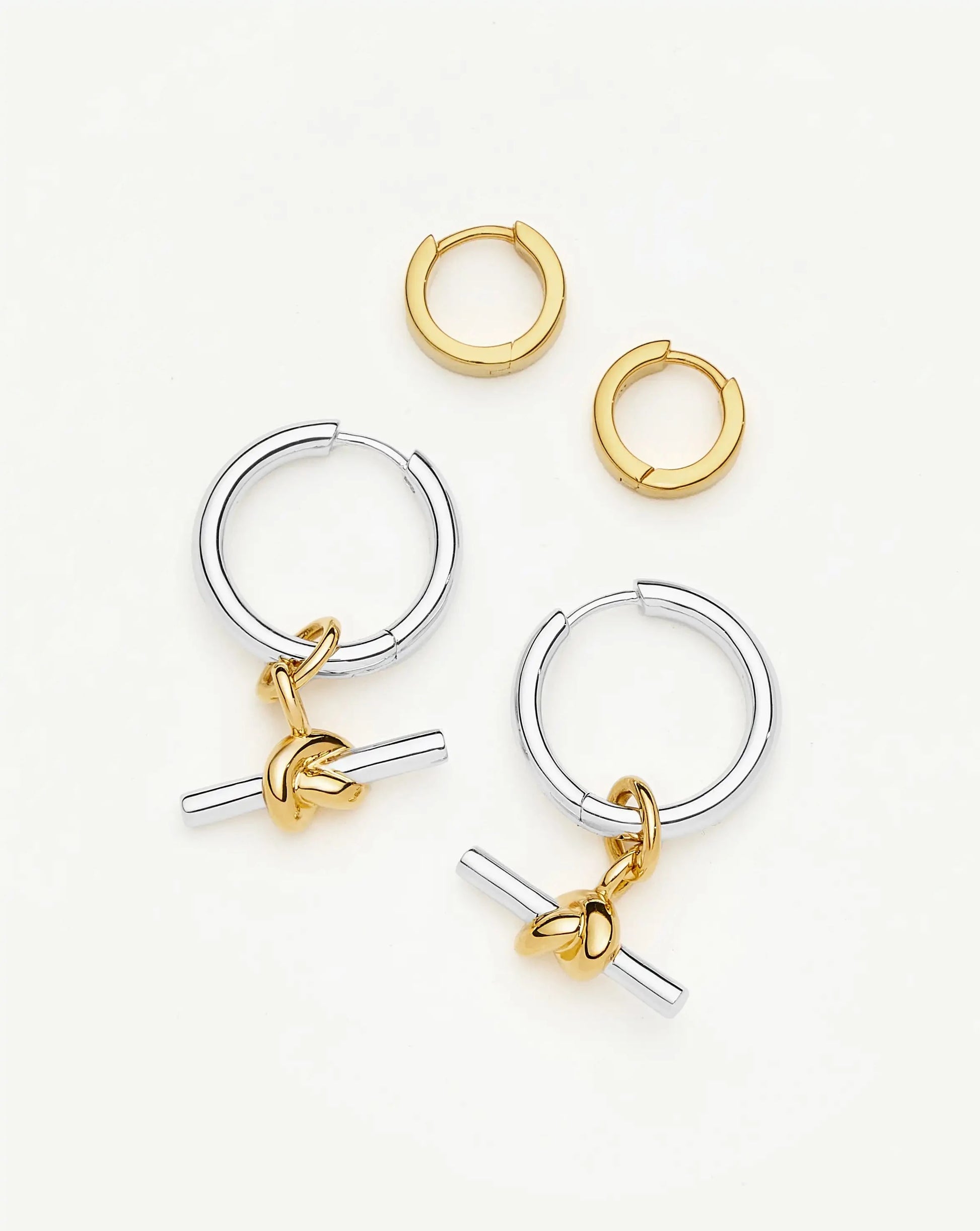 The T-Bar Earring Set | 18ct Gold Plated, Silver Plating on Brass Earrings Set Missoma 