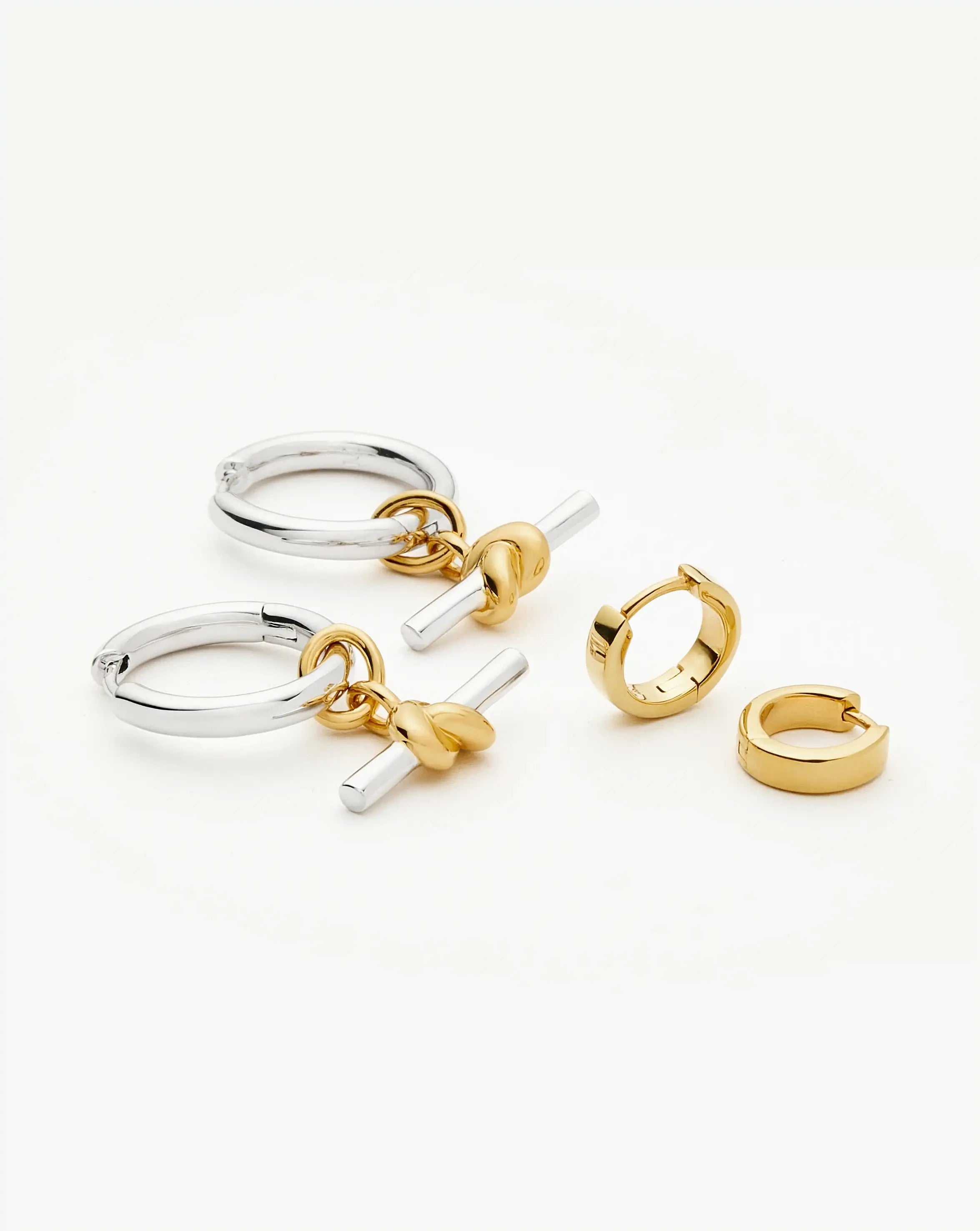 The T-Bar Earring Set | 18ct Gold Plated, Silver Plating on Brass Earrings Set Missoma 