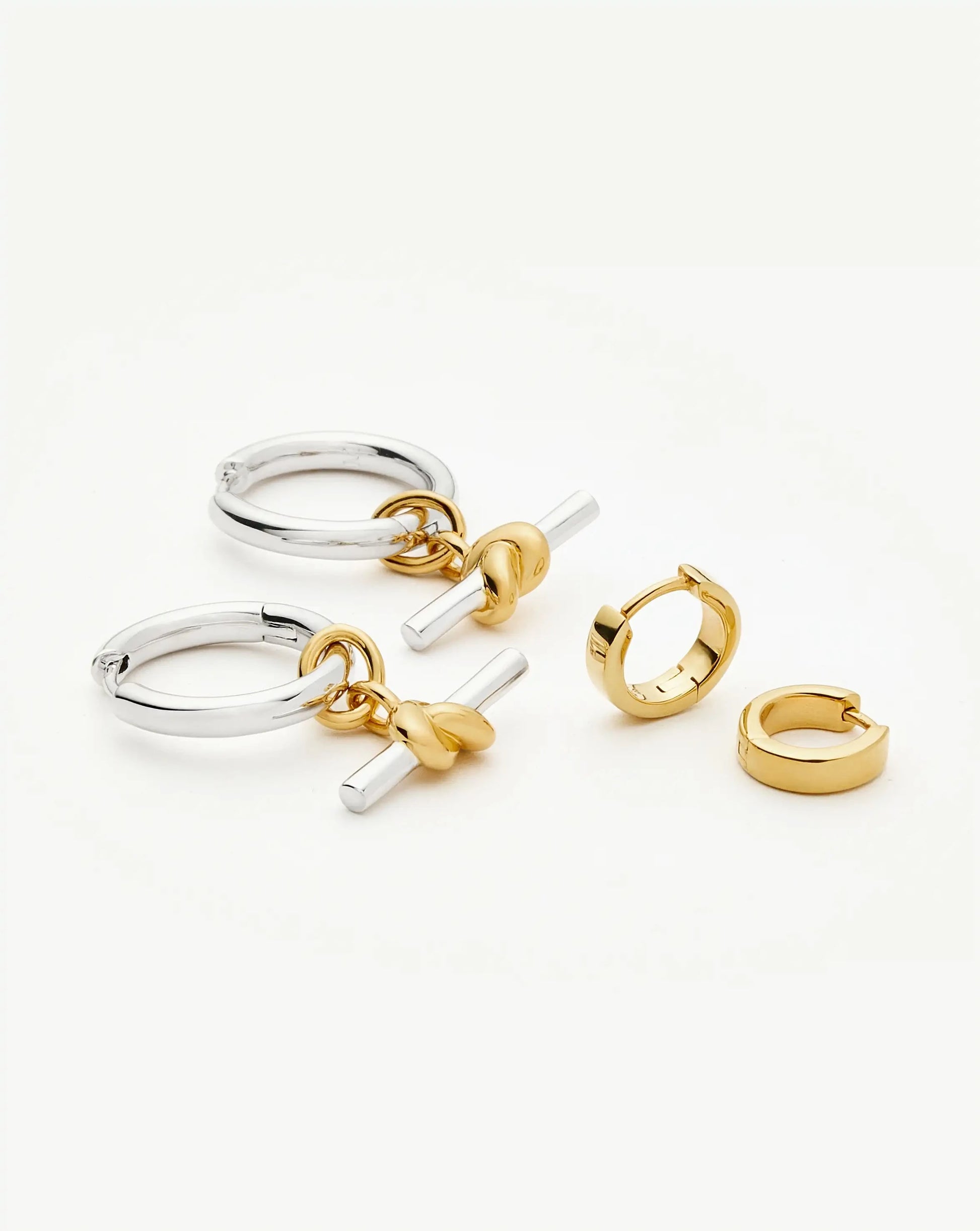 The T-Bar Earring Set | 18ct Gold Plated, Silver Plating on Brass Earrings Set Missoma 