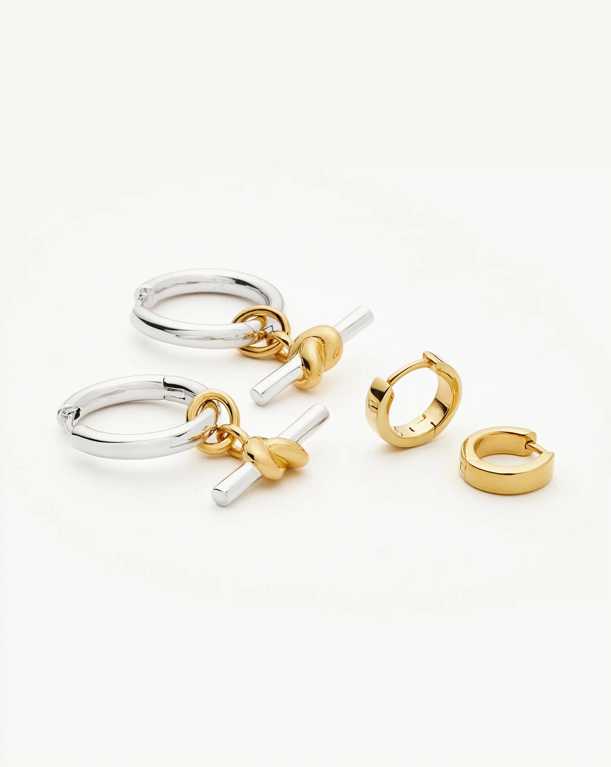The T-Bar Earring Set | 18ct Gold Plated, Silver Plating on Brass Earrings Set Missoma 