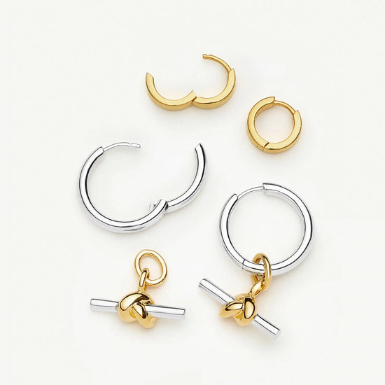 The T-Bar Earring Set | 18ct Gold Plated, Silver Plating on Brass Earrings Set Missoma 