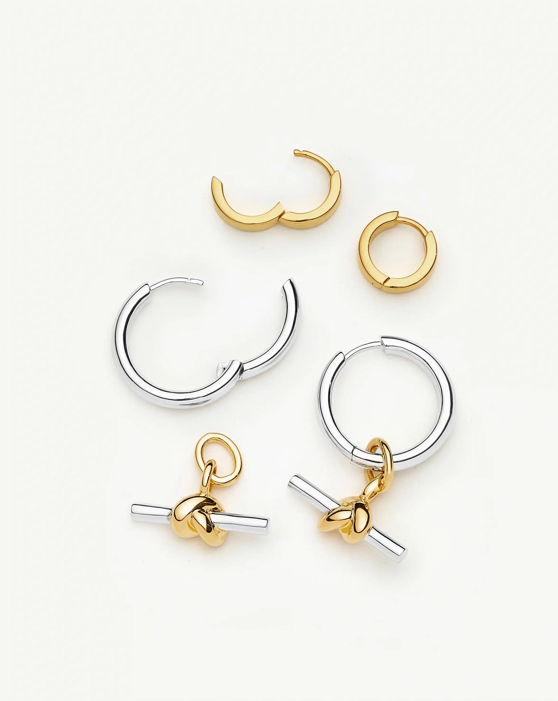 The T-Bar Earring Set | 18ct Gold Plated, Silver Plating on Brass Earrings Set Missoma 