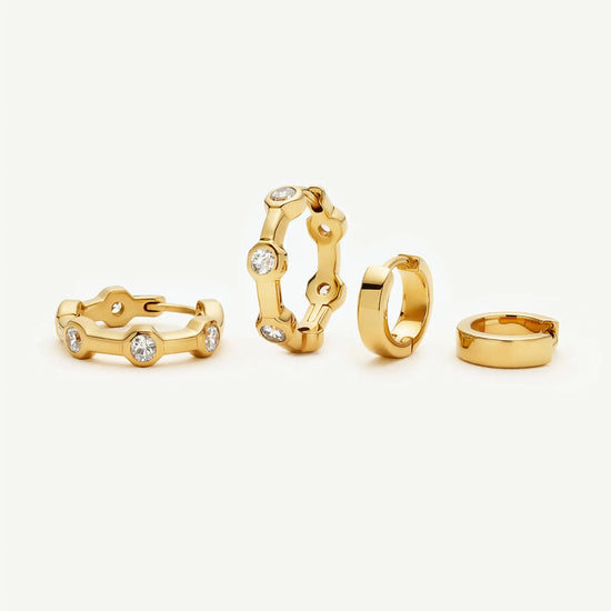 The Tennis Hoop Set | 18ct Gold Plated/Cubic Zirconia Earrings Set Missoma 
