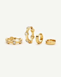 The Tennis Hoop Set | 18ct Gold Plated/Cubic Zirconia Earrings Set Missoma 