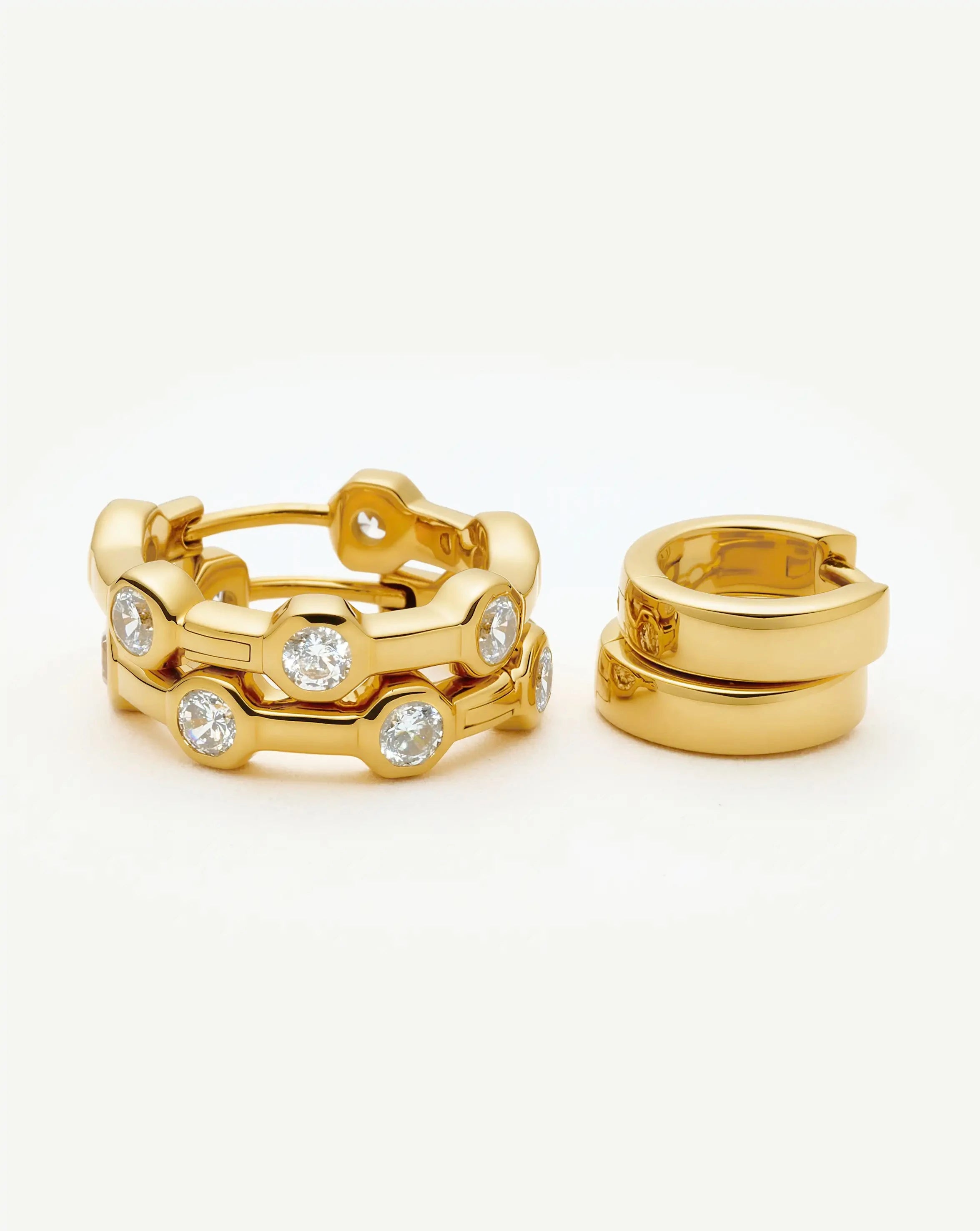 The Tennis Hoop Set | 18ct Gold Plated/Cubic Zirconia Earrings Set Missoma 