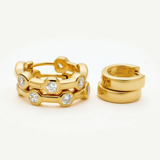 The Tennis Hoop Set | 18ct Gold Plated/Cubic Zirconia Earrings Set Missoma 