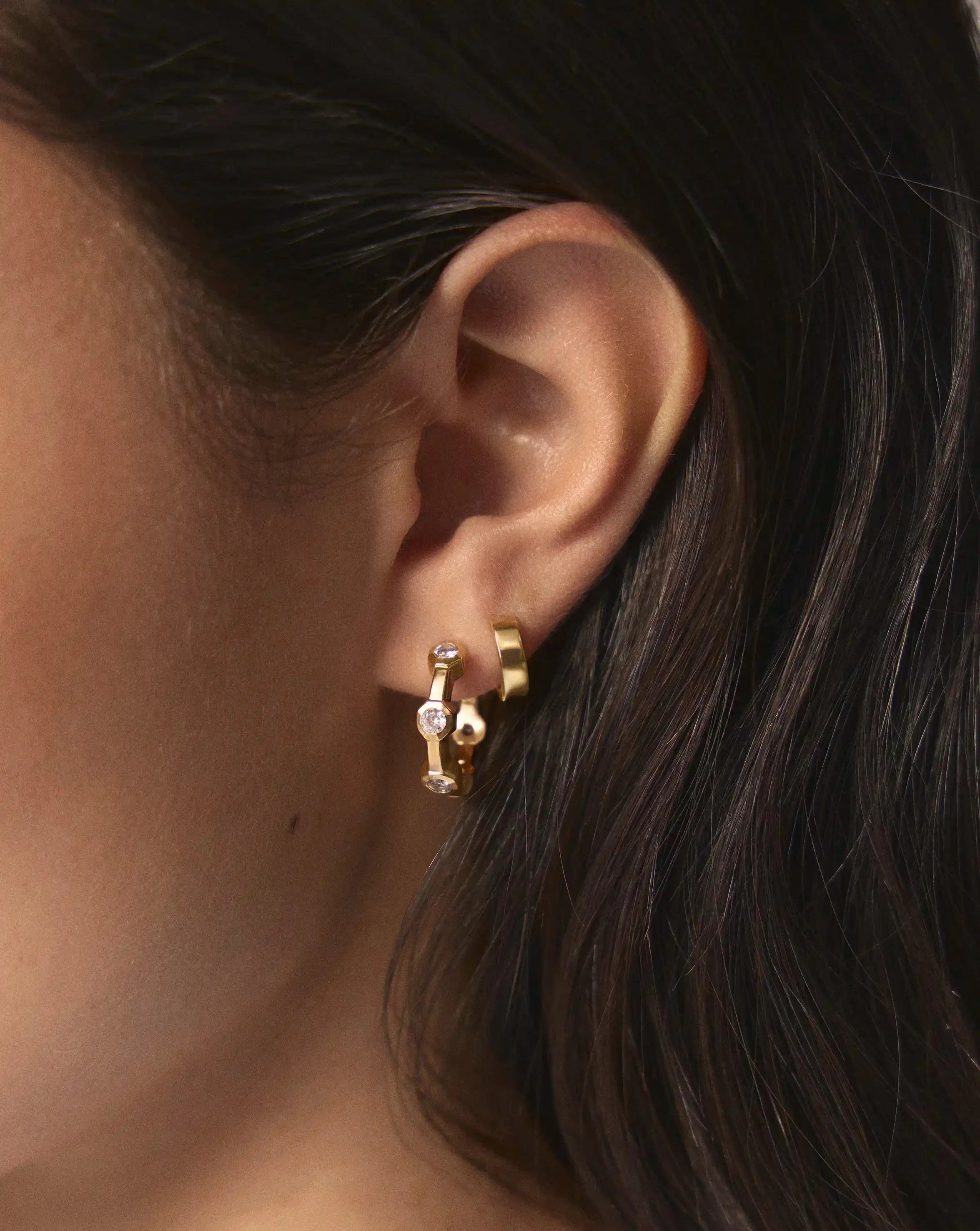 The Tennis Hoop Set | 18ct Gold Plated/Cubic Zirconia Earrings Sets Missoma 
