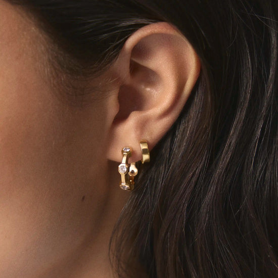 The Tennis Hoop Set | 18ct Gold Plated/Cubic Zirconia Earrings Sets Missoma 
