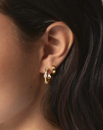 The Tennis Hoop Set | 18ct Gold Plated/Cubic Zirconia Earrings Sets Missoma 