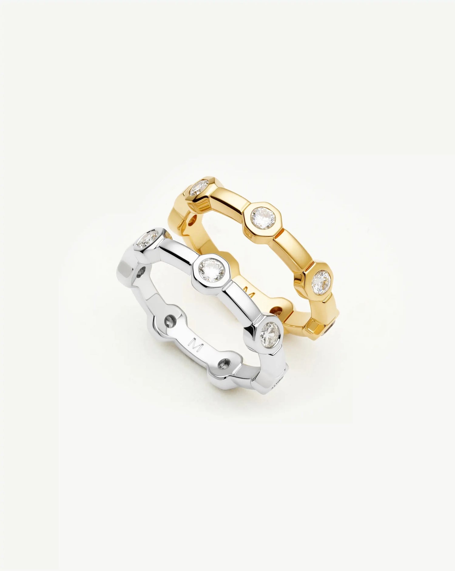 The Tennis Stacking Ring Set | 18ct Gold Plated, Silver Plated Rings Set Missoma 