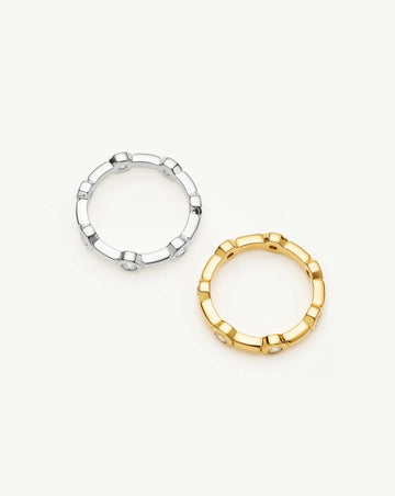 The Tennis Stacking Ring Set | 18ct Gold Plated, Silver Plated Rings Set Missoma 