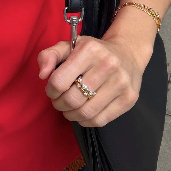 The Tennis Stacking Ring Set | 18ct Gold Plated, Silver Plated Rings Set Missoma 