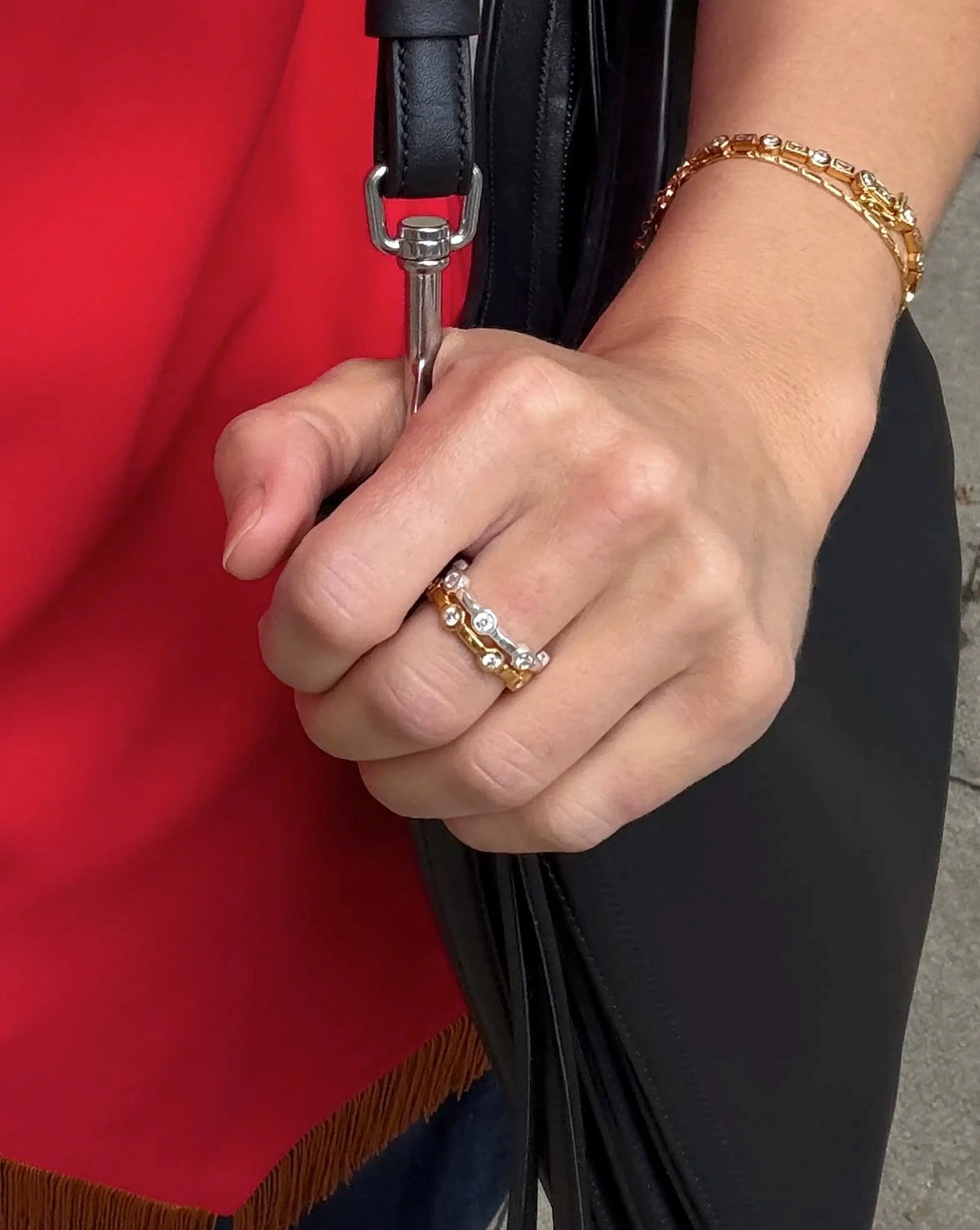The Tennis Stacking Ring Set | 18ct Gold Plated, Silver Plated Rings Set Missoma 