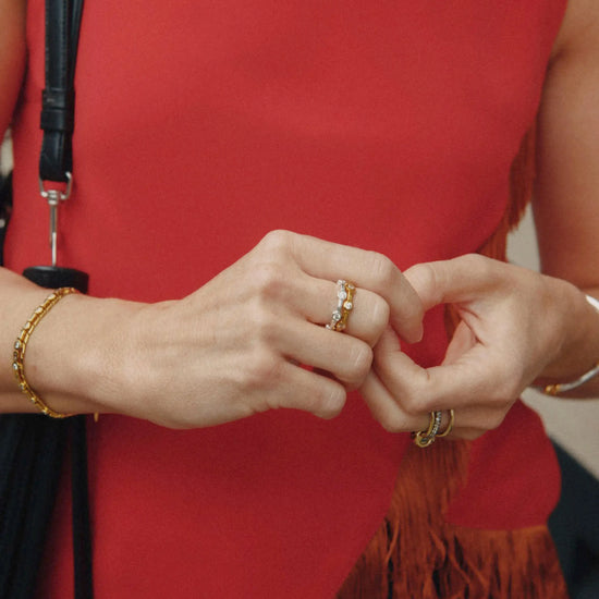 The Tennis Stacking Ring Set | 18ct Gold Plated, Silver Plated Rings Set Missoma 